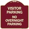 Signmission Visitor Parking No Overnight Parking Heavy-Gauge Aluminum Sign, 18" x 18", BU-1818-22731 A-DES-BU-1818-22731 - alternate 1